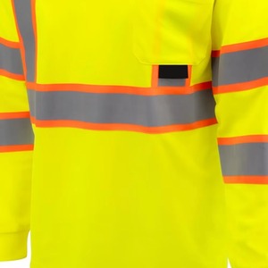 Unisex High Visibility Reflective Safety Long Sleeve Polo Shirts Custom Logo Two Tone <b>Construction</b> <b>Work</b> Clothing Cheap Polyester - Product Image 4