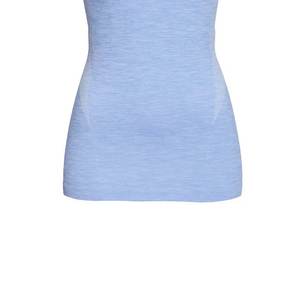 Camiseta Corta de Punto Azul para Mujer, Cuello Redondo, Color Sólido, Estilo Urbano, Secado Rápido, Transpirable, de Algodón, Ideal para el Gimnasio - Product Image 4