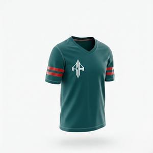 เสื้อเจอร์ซีย์อเมริกันฟุตบอลผู้ชายคุณภาพพรีเมียมสำหรับฤดูร้อน คอวี แขนสั้น ไซส์ใหญ่ แห้งเร็ว ผลิตจากโพลีเอสเตอร์ 100% - Product Image 4