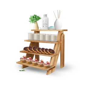Support à cupcakes en bois naturel fait main, élégant présentoir à gâteaux pour boulangeries, traiteurs, fêtes, mariages et célébrations - Product Image 4