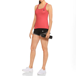 Camiseta sin mangas y chaleco deportivo para mujer, 100% algodón con mezcla de spandex, diseño con logo, transpirable, de secado rápido, ropa deportiva. - Product Image 3