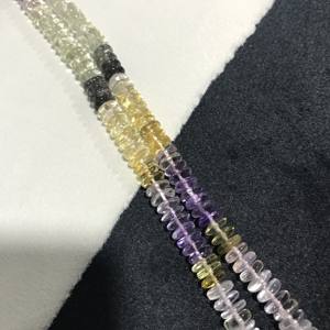 Cuentas de Piedra Rondelle Sueltas Semibrillantes 100% Naturales Certificadas IGI de 7mm, Grado AAA, Multifuego, Gemas Vivaaz Jaipur - Product Image 5