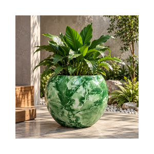 Macetas Redondas de Fibra de Vidrio, Ligeras, para Exteriores, para Jardín, Patio y Proyectos de Paisajismo, en Varios Colores y Tamaños - Product Image 1
