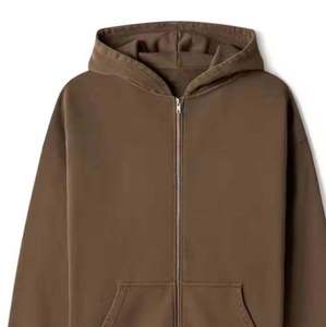 Sweat à capuche zippé pour homme, streetwear décontracté d'hiver, 100% coton, couleur unie, respirant, logo et design personnalisés, vente en gros - Product Image 4