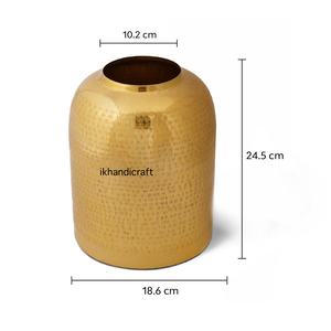 Jarrón de Metal dorado martillado personalizado elegante Vintage moderno decoración del hogar irrompible 1 pieza soporte de flores regalo vendedor privado - Product Image 4