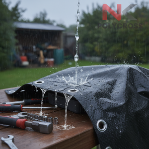 Rouleau de bâche compacte en PE, imperméable et résistante aux UV, pour les applications extérieures, le camping, le jardinage et le stockage. - Product Image 4