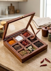 Wooden Spice Container for Home Decoration <b>Herb</b> & Spice Tool with Elegant Jewelry <b>Box</b> Holder Handmade Collection - Product Image 6