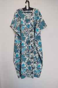 Vestido Kaftan Hecho a Mano en India para el Festival de las Aves, Ligero, para la Playa - Product Image 6