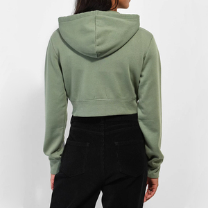 Wholesale Women Cropped <b>Zip</b> Hoodie Personalized Design High Quality Breathable Fabric Durable Stitching OEM Service Best Price - Product Image 3