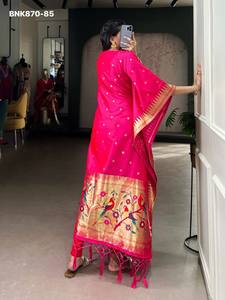 New Arrival Festival Wear Trending Jacquard-Paithani with Weaving Zari Work <b>Kaftan</b> Supplier from Surat Woman Fashion - Product Image 6