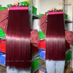 Paquets de trame de cheveux humains vietnamiens véritables bourgogne droits naturels, liste de prix de gros, cheveux Remy, cheveux humains vietnamiens bruts - Product Image 3