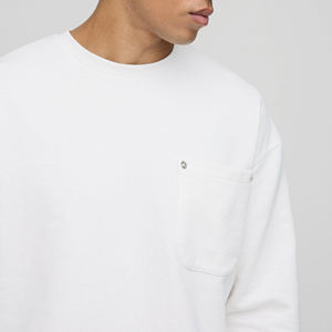 T-shirt en coton blanc à manches courtes pour homme, coupe classique, col rond, tricoté, couleur unie, logo sur le devant, style streetwear, séchage rapide - Product Image 6