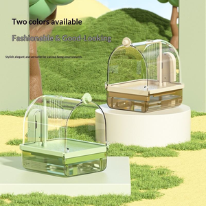 Transparent Hanging <b>Parrot</b> Bath Box Bird Shower Feeder Anti Splash <b>Cage</b> Mounted Budgie Bathing Box Accessory - Product Image 4