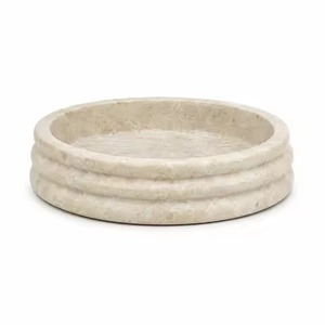 High Quality White Grey Veined Curved Smooth Wall Marble Serving <b>Bowl</b> <b>Deep</b> Rounded Natural Stone Basin Dish For Kitchen <b>Bowl</b> - Product Image 6