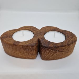 Unique Heart Shape Wooden Tealight Holder Natural Wood Candle <b>Stand</b> for Modern Minimalist Interior Designs - Product Image 1