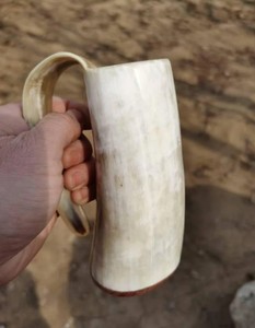 Jarra de Cerveza Vikinga Auténtica de Primera Calidad, Hecha a Mano con Cuerno Natural de Buey, Artículo de Regalo Decorativo - Product Image 6