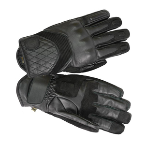 Black Leather Motorbike Riding Gloves Full <b>Finger</b> Windproof Breathable Motorbike Cycling Gloves Adjustable Wrist <b>Strap</b> - Product Image 5