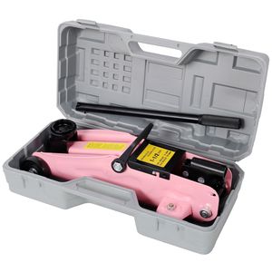 Martinetto idraulico a carrello in acciaio a basso profilo da 1,5 tonnellate con portata di sollevamento di 5-11,8 pollici, colore rosa, con custodia in plastica, per auto - Product Image 2