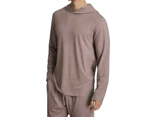 Conjunto de Pijama de Manga Larga para Hombre, Tejido Térmico de Forro Polar, Transpirable, 300g, Cuello Redondo, Color Sólido, Informal, para Otoño, Poliéster/Algodón - Product Image 3