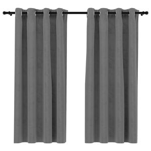2 pezzi grigio 54 "x 63" tende oscuranti in velluto con anelli eleganti mantovane per l'arredamento della casa - Product Image 2