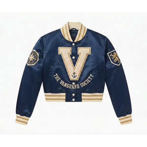Womens vintage baseball street wear college fashion and womens <b>lady</b> crop breathable Knitted embroidery sorority Bomber <b>Jacket</b> - Product Image 2