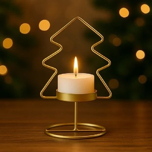 Golden Reindeer Antler <b>Tea</b> Light Holder Set for Christmas Home Decoration Brass <b>Candle</b> Stand with Three Burners Heat Resistant - Product Image 5