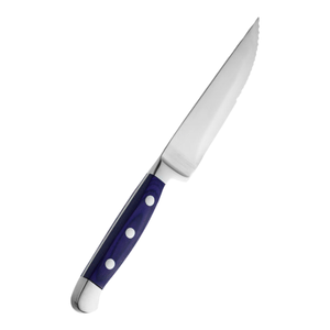 Couteaux à steak durables en acier inoxydable avec manche noir et lame dentelée tranchante pour restaurants, hôtels, cuisines - Fournisseur en gros - Product Image 1