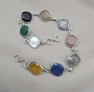 กำไลข้อมือเงินชุบประดับพลอยหลากชนิด ดีไซน์สั่งทำได้ทุกขนาด สำหรับผู้หญิง ของขวัญแต่งงานสุดหรู - Product Image 3