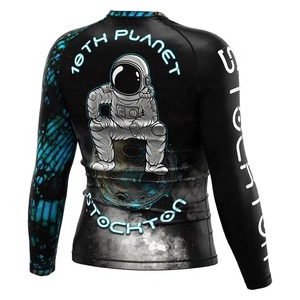 Vente en gros de haute qualité BJJ Spandex Rash Guard pour hommes impression personnalisée à manches longues respirant Compression adulte OEM Service - Product Image 2