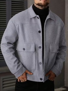 Chaqueta Casual de Lona para Hombre, con Cierre de Cremallera en el Cuello, Bolsillo en el Pecho, Transpirable, Lavable a Máquina, Ropa de Trabajo, Uso Diario Semi-Formal - Product Image 6