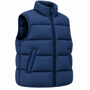 Custom Men Puffer Vest Sleeveless Winter Jacket Padded Bodywarmer Stand Collar Solid Color Custom Mens Puffer Vest <b>Waistcoat</b> - Product Image 3