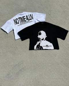 เสื้อยืดผู้ชายพิมพ์ลายยูนิเซ็กส์เสื้อครอปโอเวอร์ไซส์สไตล์วินเทจ - Product Image 3