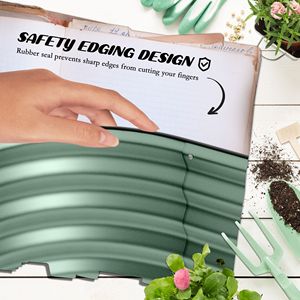 Fioriera in Metallo Zincato Verde da 8FT, Contenitore per Giardino Fai-da-te, con Bordo di Sicurezza per Erbe e Verdure - Product Image 6