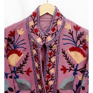 Chaqueta Bordada Suzani Vintage TNT Hecha a Mano Multicolor, Ropa de Mujer, Abrigo, Chaqueta Larga de Algodón con Bordado Suzani - Product Image 6