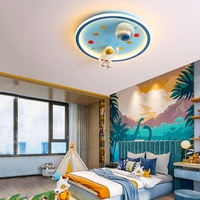 Plafonnier pour chambre d'enfant astronaute créatif Spaceman-Design lampe à suspension moderne plafonnier à LED à intensité variable pour chambre d'enfant