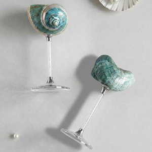 Copa de cóctel pequeña de concha marina, artesanía en cristal, copas de vino de concha marina, decoración única con temática oceánica - Product Image 3