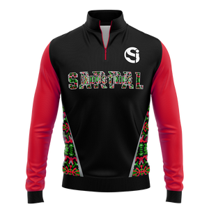 Sweat-shirt de sport pour homme à col montant, demi-zip, en coton, manches longues, pour l'entraînement hivernal, en polaire, 1/4 zip - Product Image 1