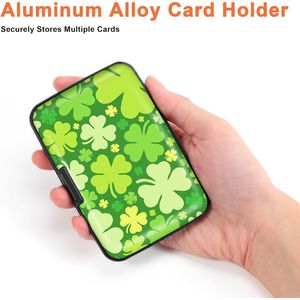 Porte-cartes en alliage d'aluminium anti-RFID, petit portefeuille en métal pour les petites entreprises, trèfle porte-bonheur pour femmes et hommes - Product Image 3