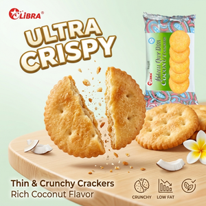 Rich Coconut Crispy Thin Coconut Crackers Sweet 160g Round Snack ODM | Sampling Services - Product Image 1