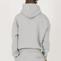 Sweat à capuche en molleton 100 % coton brodé pour homme, effet délavé, couleur unique, style rétro, streetwear décontracté