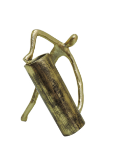 Florero Abstracto de Metal Dorado - Florero Escultural Figurativo, Decoración Artística Humanoide para Mesa, Centro de Mesa Único - Product Image 2