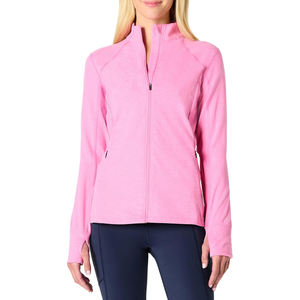 Veste de yoga pour femme, entièrement zippée, col montant, manches longues, mélange nylon-spandex, respirante, légère, pour l'entraînement et la superposition - Product Image 1