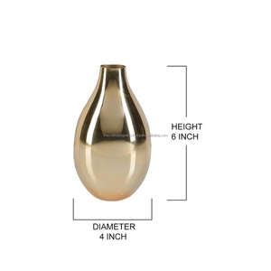 Hot Selling <b>Table</b> Vase and Artificial Flower Pot Lightweight Rust Free Sheet Iron Gold Plated Metal Flower Vase in Special Offer - Product Image 4