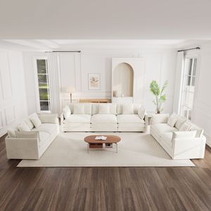 Juego de Sofás de 3 Piezas para Sala de Estar, Cómodos y Extra Grandes, Sofá de 2 y 3 Plazas con Asientos Profundos para el Hogar - Product Image 2