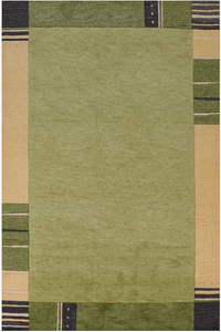 พรมขนสัตว์ทอมือคุณภาพสูง สีเขียวพื้นหลากสี  ไม่ลื่น  ผลิตด้วยมือ เป็นมิตรกับสิ่งแวดล้อม เหมาะสำหรับห้องนั่งเล่น เด็ก และใช้ในเชิงพาณิชย์ - Product Image 3