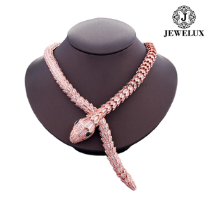 Promotion : Collier Serpent en Moissanite Jewelux, Plaqué Or 18K, Sertissage Pavé, Bijou Tendance Unisexe, Design Animal de Luxe, Origine Inde - Product Image 3