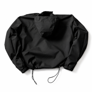 Custom Black Hooded <b>Racer</b> <b>Jacket</b> Waterproof Eco-Friendly Windproof Zipper Closure Casual Style Regular Fit Unisex Polyester - Product Image 2