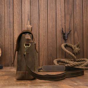 Bolso Mensajero para Portátil de Cuero Genuino, Duradero y Ecológico, de Alta Calidad, Estilo Vintage, Bandolera, Maletín para Viajes de Negocios - Product Image 3