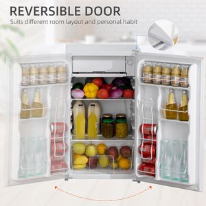 Mini-réfrigérateur compact à porte simple de 3,2 pieds cubes avec congélateur, thermostat réglable et étagère réversible - Product Image 2