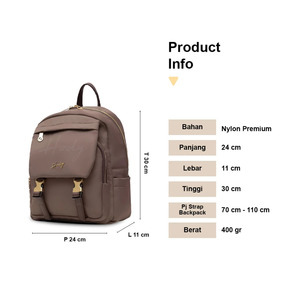 Hody Women's NEONA Nylon Rounded Rectangle Softback <b>Backpack</b> Casual Style Waterproof Zipper Hasp Closure Shoulder Strap Tab 10 - Product Image 4